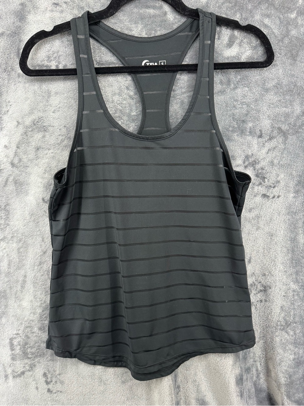Zyia Black Havana Work Out Racer Back Breathable Tank Top Size Small